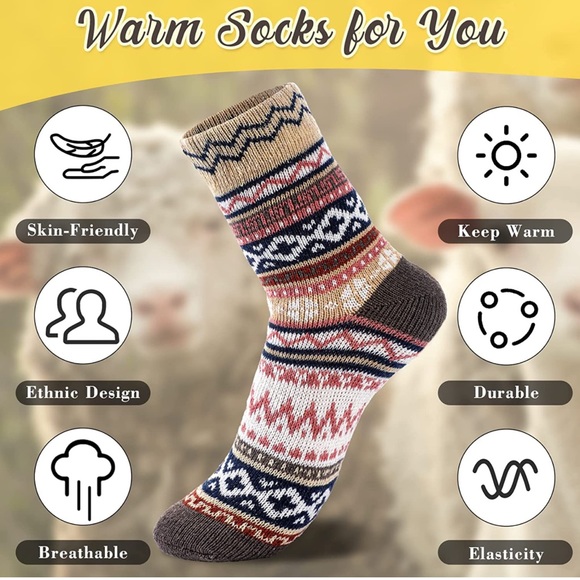 5 Pair Wool Socks NWT - Picture 4 of 8